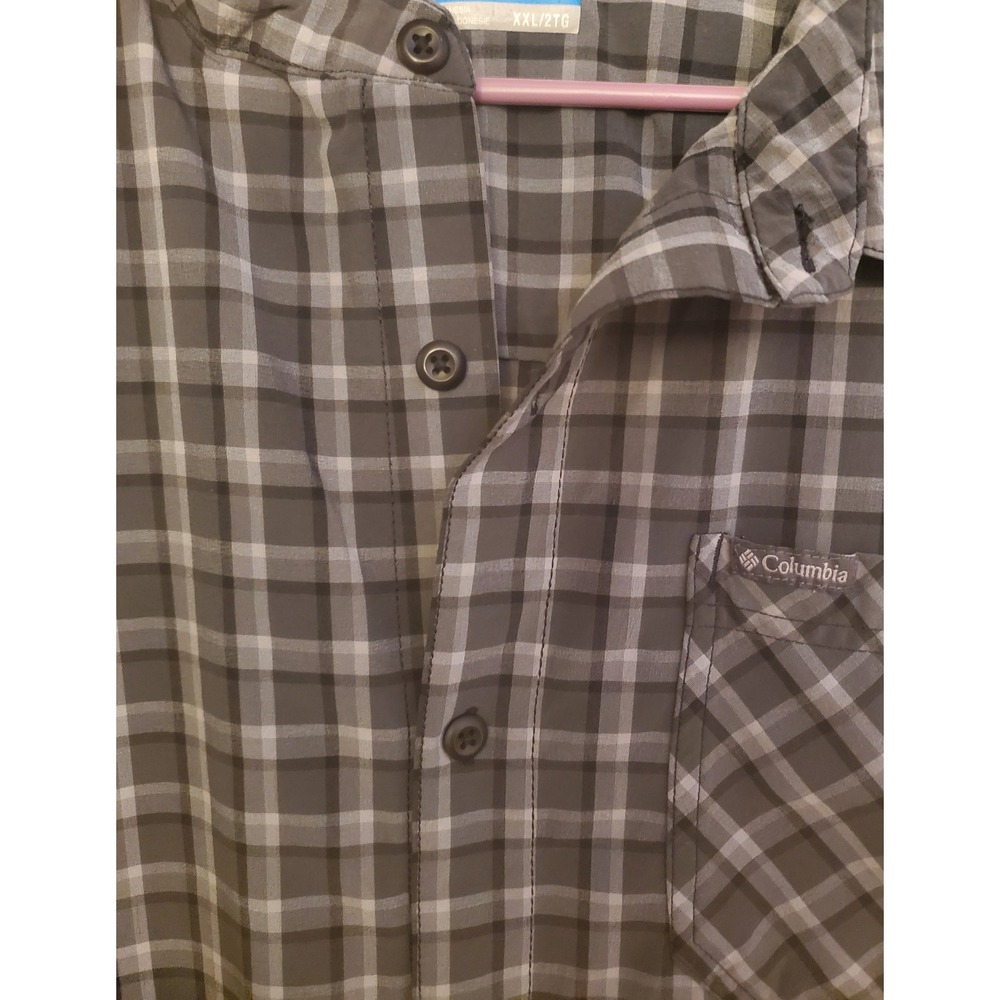 Columbia‎ Plaid Button Up Long Sleeve Shirt Mens Size XXL Gray Black - Picture 4 of 10